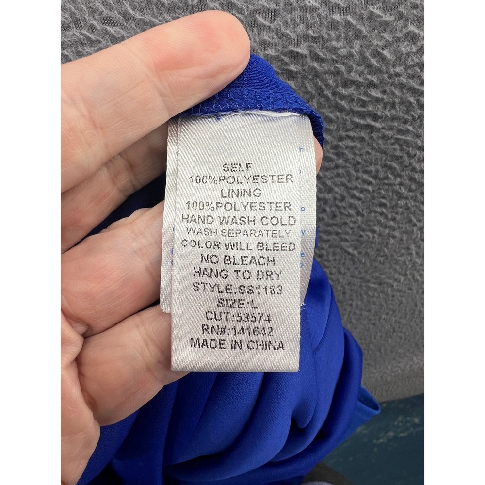 She + Sky Romper Womens L Royal Blue Wrap Front Side Tie Adjustable Straps - Picture 9 of 10